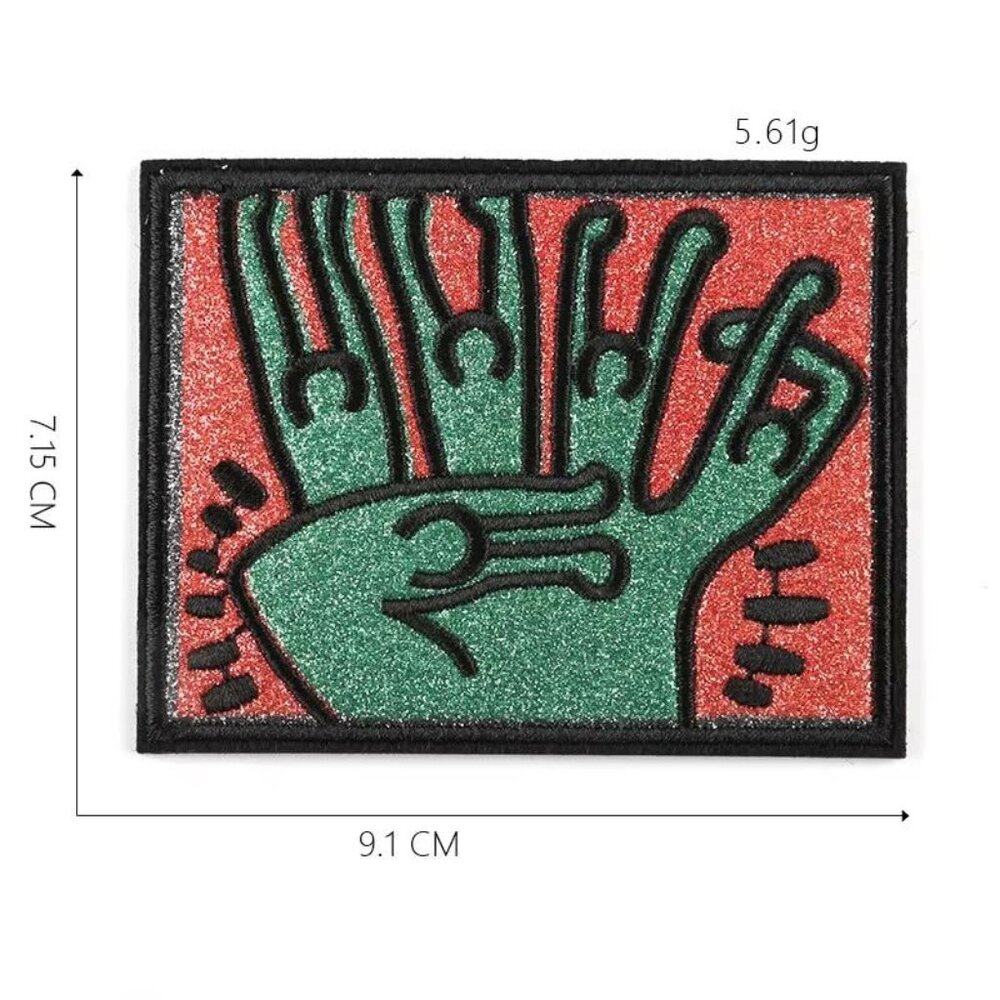 Keith Haring "People Figures" Inspired Graphic Artwork Patch. 4"x 3".